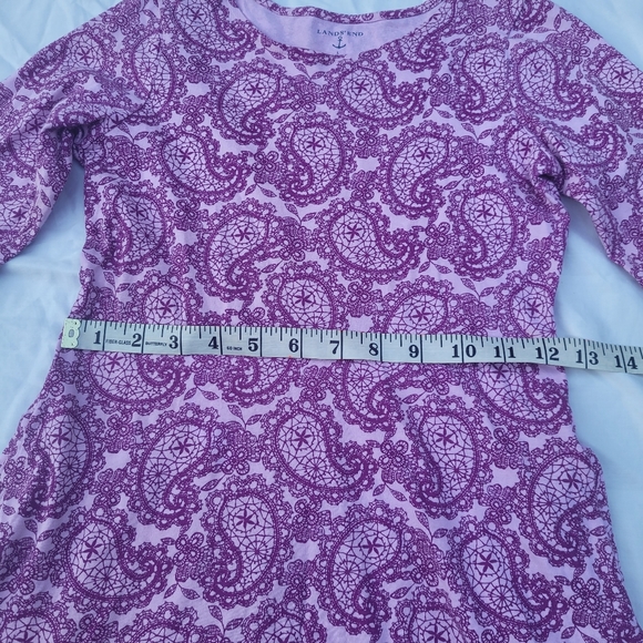 SOLD! Lands End Purple Paisley Girls Cotton Dress - Picture 3 of 10
